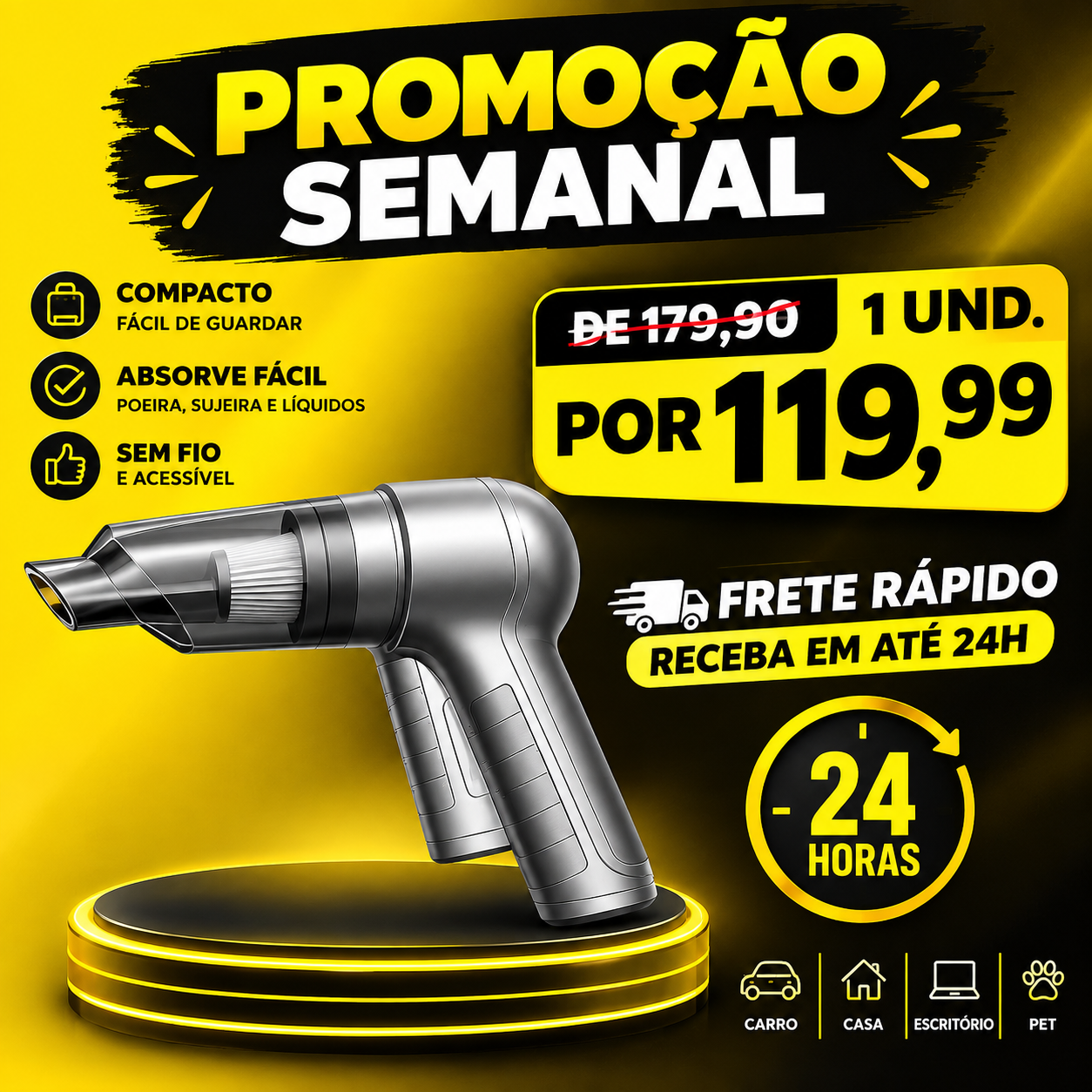 Promoção semanal do aspirador portátil